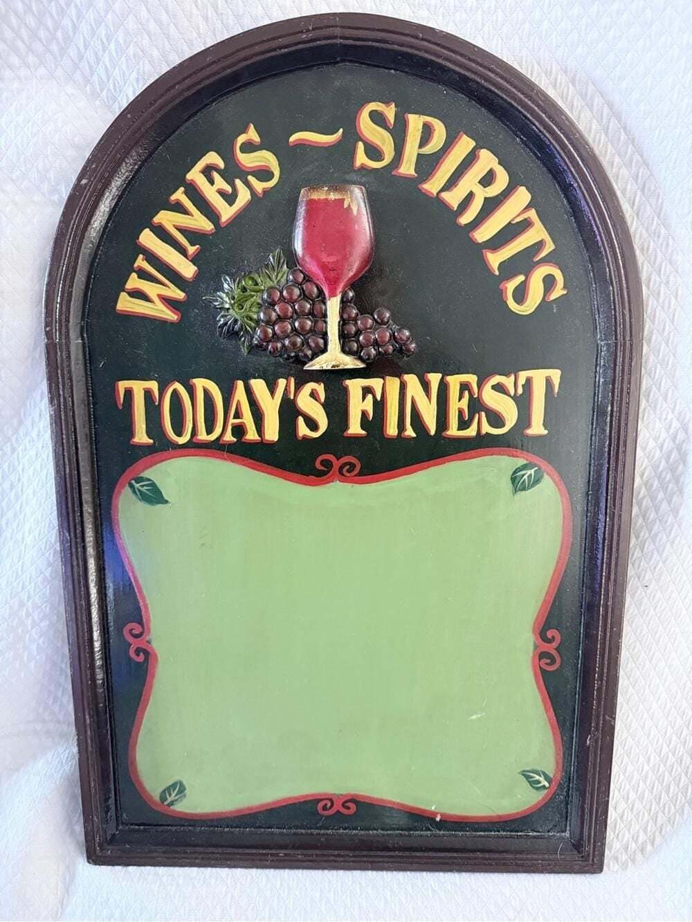 Vintage Wood Arched Bar Chalkboard Sign 3D Wine & Spirits Menu Board